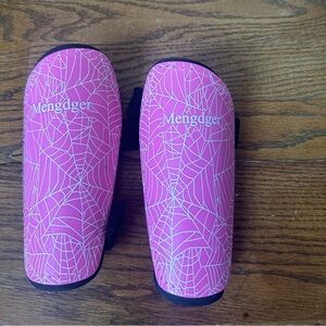 Pink Spiderweb Shin Guards - Small Girls Size